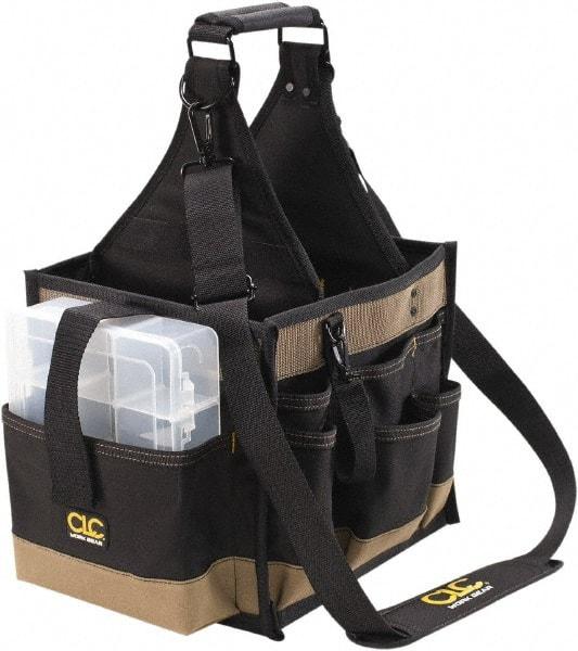 CLC - 23 Pocket Black & Brown Polyester Tool Bag - 11" Wide x 10" Deep x 19" High - All Tool & Supply