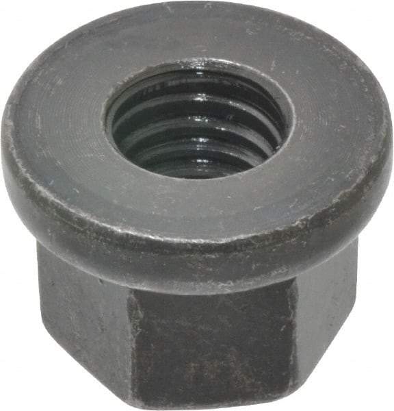 Gibraltar - M10, 22mm Flange Diam, 15mm High, 16mm Across Flats, Flange Nut - Grade 10 Steel, Black Phosphate Finish, 4" Flange Height, DIN 6331 - All Tool & Supply