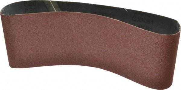 Tru-Maxx - 4" Wide x 24" OAL, 80 Grit, Aluminum Oxide Abrasive Belt - Aluminum Oxide, Medium, Coated - All Tool & Supply