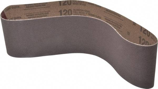 Tru-Maxx - 4" Wide x 36" OAL, 120 Grit, Aluminum Oxide Abrasive Belt - Aluminum Oxide, Fine, Coated - All Tool & Supply