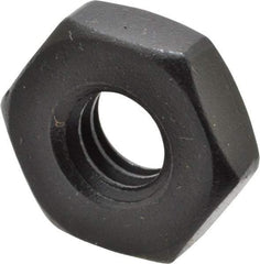 Gibraltar - 1/4-20 UNC Alloy Steel Right Hand Heavy Hex Jam Nut - 1/2" Across Flats, 11/64" High, Black Oxide Finish - All Tool & Supply