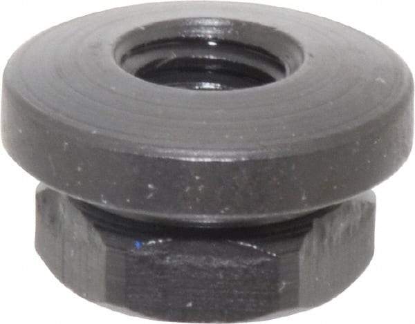 Gibraltar - 5/16-18 Steel Black Oxide Spherical Flange Nut - Grade 12L14, 3/8" High, 3/4" Diam x 1/8" High Flange, 1-1/4" Radius - All Tool & Supply