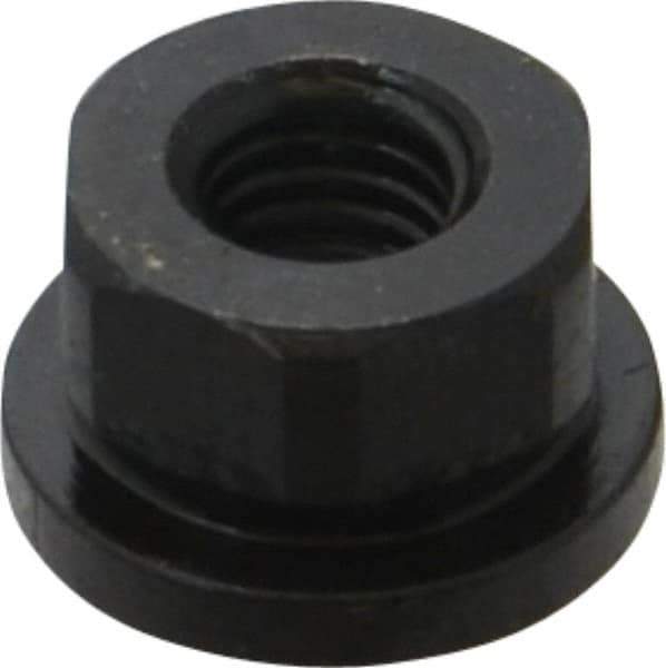 Gibraltar - 3/8-16 Steel Black Oxide Spherical Flange Nut - Grade 12L14, 1/2" High, 7/8" Diam x 1/8" High Flange, 1-1/4" Radius - All Tool & Supply