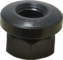 Gibraltar - 1/2-13 Steel Black Oxide Spherical Flange Nut - Grade 12L14, 11/16" High, 1-1/8" Diam x 3/16" High Flange, 1-1/2" Radius - All Tool & Supply