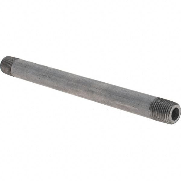 Made in USA - Schedule 80, 1/8" Diam x 4-1/2" Long Black Pipe Nipple - Threaded - All Tool & Supply