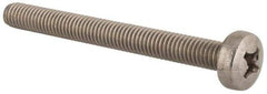 Value Collection - M6x1.00 Metric Coarse, 60mm Length Under Head Phillips Drive Machine Screw - Pan Head, Grade 18-8 & A2 Stainless Steel, Uncoated, Without Washer - All Tool & Supply