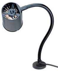 Made in USA - 18 Inch, Gooseneck, Magnetic Mounted, Incandescent, Black, General Purpose Task Light - 100 Watt, 120 Volt, Nonmagnifying - All Tool & Supply