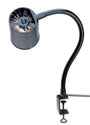 Made in USA - 18 Inch, Gooseneck, Clamp on, Incandescent, Black, General Purpose Task Light - 100 Watt, 120 Volt, Nonmagnifying - All Tool & Supply