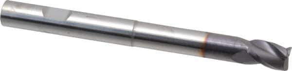 Niagara Cutter - 3/8", 3 Flute, Single End, Solid Carbide, 0.02" Corner Radius End Mill - 4" OAL, 35° Helix, Right Hand Flute, 1/2" LOC, Right Hand Cut, 2-1/8" Extended Reach - All Tool & Supply