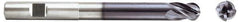 Niagara Cutter - 5/16" Diam, 7/16" LOC, 4 Flute Solid Carbide Ball End Mill - TiAlN Finish, Single End, 4" OAL, 5/16" Shank Diam, Spiral Flute - All Tool & Supply