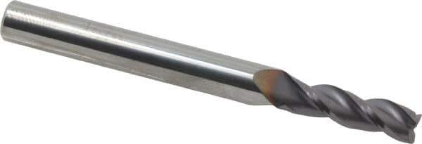 Niagara Cutter - 7/32", 3 Flute, Single End, Solid Carbide, 0.0150 - 0.0200" Corner Radius End Mill - 2-1/2" OAL, 35° Helix, Right Hand Flute, 3/4" LOC, Right Hand Cut - All Tool & Supply