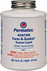 Permatex - 16 oz Aviation Gasket Sealant - -65 to 400°F, Dark Brown, Comes in Brush Top Can - All Tool & Supply