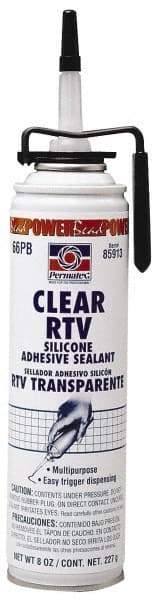 Permatex - 7.25 oz Can Clear RTV Silicone Joint Sealant - -75 to 400°F Operating Temp, 24 hr Full Cure Time - All Tool & Supply