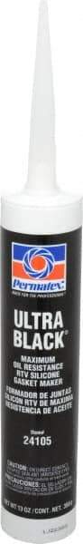 Permatex - 13 oz Oil Resistant Gasket Maker - -65 to 550°F, Black, Comes in Cartridge - All Tool & Supply