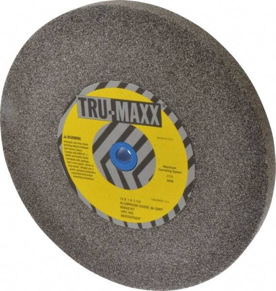 Tru-Maxx - 36 Grit Aluminum Oxide Bench & Pedestal Grinding Wheel - 12" Diam x 1-1/4" Hole x 1" Thick, 2705 Max RPM, P Hardness, Very Coarse Grade , Vitrified Bond - All Tool & Supply