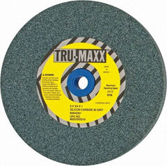 Tru-Maxx - 80 Grit Silicon Carbide Bench & Pedestal Grinding Wheel - 6" Diam x 1" Hole x 3/4" Thick, 5410 Max RPM, K Hardness, Medium Grade , Vitrified Bond - All Tool & Supply