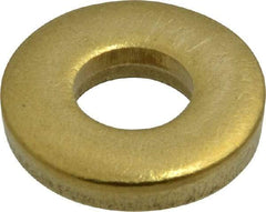 Gibraltar - 1/4" Screw, Brass Standard Flat Washer - 9/32" ID x 5/8" OD, 1/8" Thick, Plain Finish - All Tool & Supply