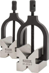 SPI - 1/2 to 1-3/32" Capacity, 90° Angle, Hardened Steel V-Block - 2" Long x 1-1/2" Wide x 1-1/2" High, Sold as 2 Block Set - All Tool & Supply