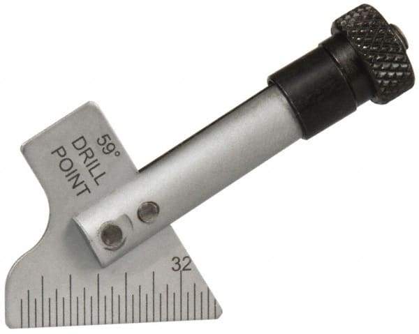 SPI - 118° Bevel Angle Steel Drill Point Gage - 1/32 Inch Bevel Graduation, Use with Steel Rules 3/4 Inch Wide, 0.04 Inch Thick - All Tool & Supply