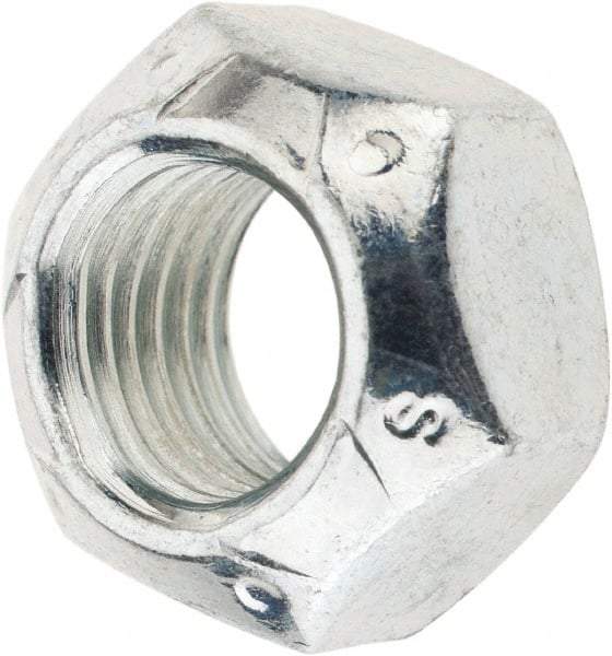 Value Collection - 7/16-20 UNF Grade C Hex Lock Nut with Distorted Thread - 11/16" Width Across Flats, Cadmium Clear-Plated Finish - All Tool & Supply