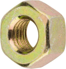 Value Collection - 1/4-28 UNF Steel Right Hand Hex Nut - 7/16" Across Flats, 7/32" High, Zinc Yellow Dichromate Finish - All Tool & Supply