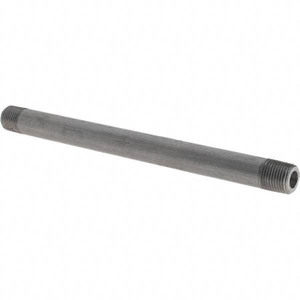 Made in USA - Schedule 80, 1/8" Diam x 5" Long Black Pipe Nipple - Threaded - All Tool & Supply