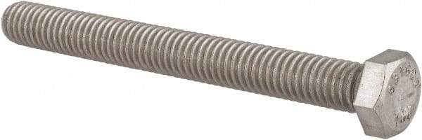 Value Collection - 3/8-16 UNC, 3-1/2" Length Under Head Hex Head Cap Screw - Fully Threaded, Grade 316 Stainless Steel, Uncoated, 9/16" Hex - All Tool & Supply