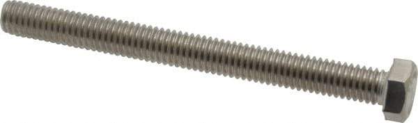 Value Collection - 3/8-16 UNC, 4" Length Under Head Hex Head Cap Screw - Fully Threaded, Grade 316 Stainless Steel, Uncoated, 9/16" Hex - All Tool & Supply