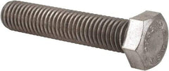 Value Collection - 1/2-13 UNC, 2-1/2" Length Under Head Hex Head Cap Screw - Fully Threaded, Grade 316 Stainless Steel, Uncoated, 3/4" Hex - All Tool & Supply