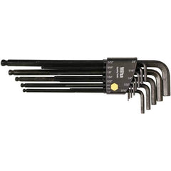 Wiha - 13 Piece, L-Key Long Arm Ball End Hex Key Set - 0.05 to 3/8" Range, Chrome Vanadium Molybdenum - All Tool & Supply