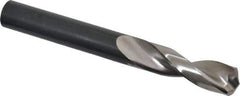 Guhring - 27/64" 130° Parabolic Flute High Speed Steel Screw Machine Drill Bit - Bright Finish, Right Hand Cut, 1-27/32" Flute Length, 3-3/4" OAL, Standard Point, Straight Shank - All Tool & Supply