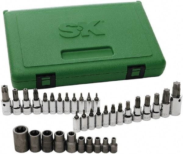 SK - 35 Piece 1/4, 3/8 & 1/2" Drive Torx Bit Socket Set - T7 to T60 Torx - All Tool & Supply