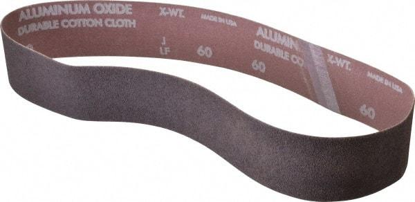 Norton - 2" Wide x 30" OAL, 60 Grit, Aluminum Oxide Abrasive Belt - Aluminum Oxide, Medium, Coated, Series R228 - All Tool & Supply