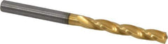 Guhring - 5/32" 150° Solid Carbide Jobber Drill - TiN Finish, Right Hand Cut, Spiral Flute, Straight Shank, 2-5/32" OAL, Standard Point - All Tool & Supply