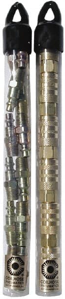 Coilhose Pneumatics - 18 Piece 1/4" Body 1/4 NPT Brass/Steel Industrial Pneumatic Coupling Plug Set - All Tool & Supply