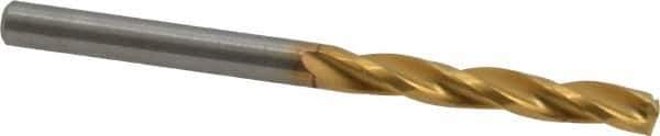 Guhring - #25 150° Solid Carbide Jobber Drill - TiN Finish, Right Hand Cut, Spiral Flute, Straight Shank, 2.165" OAL, Standard Point - All Tool & Supply