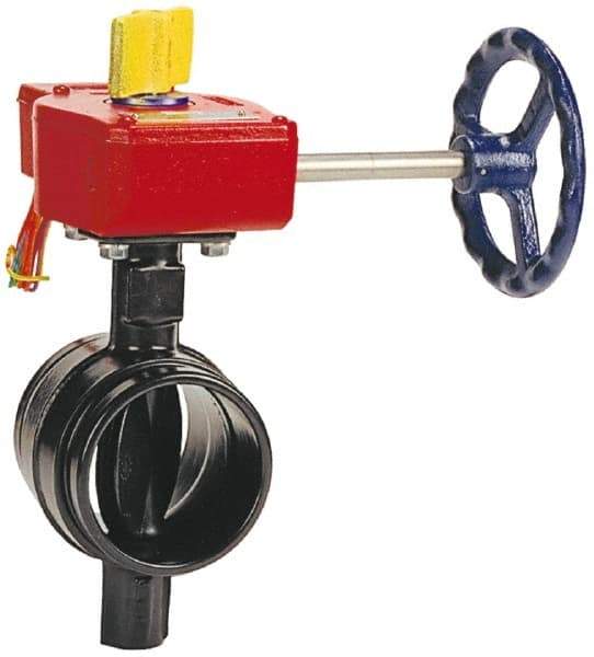 NIBCO - 2-1/2" Pipe, Grooved Butterfly Valve - Gear Handle, Ductile Iron Body, Polyamide Seat, 300 WOG, Buna-N Coated Ductile Iron Disc, Stainless Steel Stem - All Tool & Supply