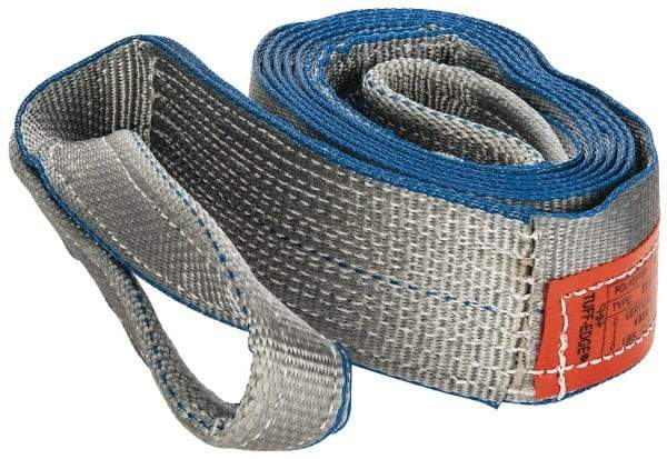 Lift-All - 12' Long x 3" Wide, 4,800 Lb Vertical Capacity, 1 Ply, Polyester Web Sling - 3,800 Lb Choker Capacity, Silver (Color) - All Tool & Supply