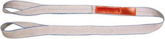 Lift-All - 16' Long x 2" Wide, 3,200 Lb Vertical Capacity, 1 Ply, Polyester Web Sling - 2,500 Lb Choker Capacity, Silver (Color) - All Tool & Supply