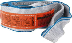 Lift-All - 4' Long x 3" Wide, 4,800 Lb Vertical Capacity, 1 Ply, Polyester Web Sling - 3,800 Lb Choker Capacity, Silver (Color) - All Tool & Supply