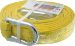 Lift-All - 12' Long x 2" Wide, 6,400 Lb Vertical Capacity, 2 Ply, Polyester Web Sling - 5,000 Lb Choker Capacity, Yellow - All Tool & Supply