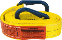 Lift-All - 8' Long x 2" Wide, 6,400 Lb Vertical Capacity, 2 Ply, Polyester Web Sling - 5,000 Lb Choker Capacity, Yellow - All Tool & Supply