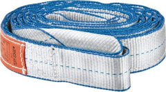 Lift-All - 10' Long x 2" Wide, 6,400 Lb Vertical Capacity, 2 Ply, Polyester Web Sling - 5,000 Lb Choker Capacity, Silver (Color) - All Tool & Supply