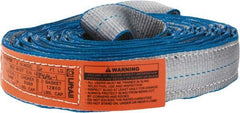 Lift-All - 16' Long x 2" Wide, 6,400 Lb Vertical Capacity, 2 Ply, Polyester Web Sling - 5,000 Lb Choker Capacity, Silver (Color) - All Tool & Supply