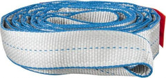 Lift-All - 8' Long x 2" Wide, 6,400 Lb Vertical Capacity, 2 Ply, Polyester Web Sling - 5,000 Lb Choker Capacity, Silver (Color) - All Tool & Supply