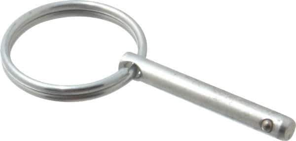 Gibraltar - 3/16" Pin Diam, 1-3/16" Long, Zinc Plated Steel Ball Lock Hitch Pin - 1" Usable Length - All Tool & Supply