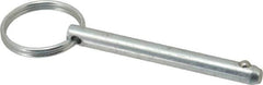 Gibraltar - 1/4" Pin Diam, 2-1/4" Long, Zinc Plated Steel Ball Lock Hitch Pin - 2" Usable Length - All Tool & Supply