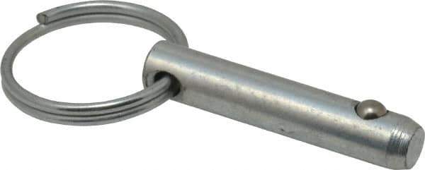 Gibraltar - 5/16" Pin Diam, 1-3/8" Long, Zinc Plated Steel Ball Lock Hitch Pin - 1" Usable Length - All Tool & Supply