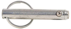 Gibraltar - 3/8" Pin Diam, 2-3/8" Long, Zinc Plated Steel Ball Lock Hitch Pin - 2" Usable Length - All Tool & Supply