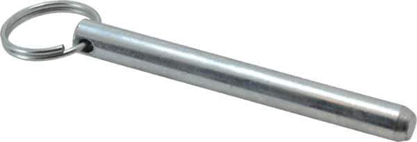 Gibraltar - 3/8" Pin Diam, 3-3/8" Long, Zinc Plated Steel Ball Lock Hitch Pin - 3" Usable Length - All Tool & Supply